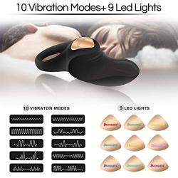 Vibrating Cock Ring for Men with 10 Vibration Modes Wireless Remote Control, PALOQUETH Silicone Rechargeable Male Penis Ring Vibrator for Couples Play, Waterproof