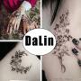 DaLin Sexy Floral Temporary Tattoos for Men Women Black Flowers 24Pcs Collection - Individual Styles Available