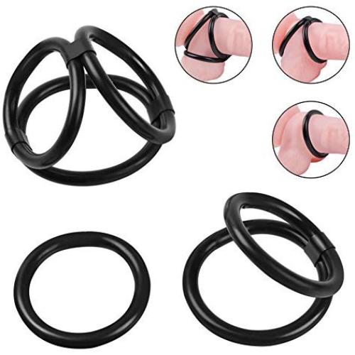 Cob Silicone Cock Ring Set Erection Enhancing Penis Ring Set