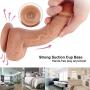 Realistic Dildo for women with Flared Suction Cup liquid Silicone Dildo Flexible real Penis Dong for Hands-free Vaginal G-spot and Anal Play sexy toy for female Masturbation with real experience