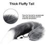 KM24- Women Faux Fox Tail -Būtt Plùgs Stainless Steel Bй/tt G-S*pót Toys+3-Piece Silicone Beginner Anales Plugs kit (Purple&Gray)