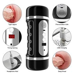 USB Rechargeable Underwear Vibrantor for Men,Automatic Piston Telescopic Rotate Male Mastubratìon Cup 3D Realistic Pocket Pussy Male Strong Sucking Vibrating Toys for Men T-Shirt