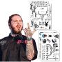 Leoars Face Temporary Tattoos, Face Neck Hands Arm Tattoos Sticker, Fake Tattoos for Adults Men Women Girls Kids Halloween Parties,4-Sheet Leoars Face Temporary Tattoos, Face Neck Hands Arm Tattoos Sticker, Fake Tattoos for Adults Men Women Girls Kids Halloween Parties,4-Sheet