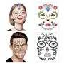 12Pcs Halloween Face Tattoo Stickers Day Of The Dead Makeup Kit Sugar Skull Temporary Face Tattoo for Halloween Masquerade Party, Fashion Floral Skeleton Pattern 12Pcs Halloween Face Tattoo Stickers Day Of The Dead Makeup Kit Sugar Skull Temporary Face Tattoo for Halloween Masquerade Party, Fashion Floral Skeleton Pattern