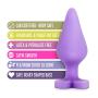 Play with Me - Naughty Candy Heart - Be Mine - Smooth Satin Finish Heart Shaped Bottom Anal Butt Plug - Platinum Silicone - Sex Toy for Men and Women (Purple)