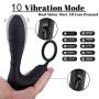 Male Prostate Massager Vibrator with Penis Ring, Treediride Waterproof P-Spot Anal Plug Sex Toys Rechargeable Vibrator 10 Vibrating Mode Gay Adult Toys Stimulator for Men Couple Women