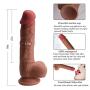 Realistic Dildo 8 inch Fake Penis with Strong Suction Cup and Balls for Vaginal G spot and Anal Play - 100% Waterproof Life Size Adult Sex Toy Discreet Packaging, Flesh