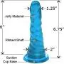 Jelly Corkscrew Dong with Suction Cup, 6 Inch, Cool Blue Jelly Corkscrew Dong with Suction Cup, 6 Inch, Cool Blue