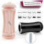 Realistic Male Masturbator Cup with Porn Star Audible Moans, PALOQUETH Dual-Sided Vagina Anus Silicone Sleeve with 10 Vibration Modes for Thrilling Arousal