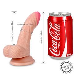 Realistic Mini Dildo, ANFEI 5.31 Inches Lifelike Mens Penis Flexible Cock Anal Sex Toys for Masturbation Beginners with Suction Cup Base, Vaginal G-spot and Anal Play, Convenient to Carry, Travel