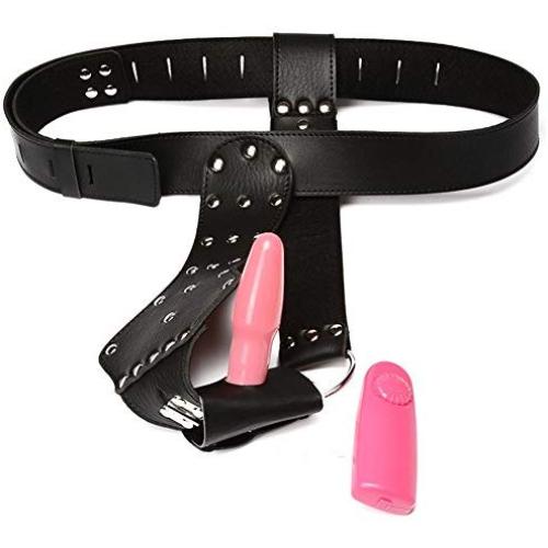 Relaxation Product Men Leather Harness Chastity Pants Vibrating Anal Plug Restraints