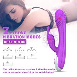 G Spot Vibrator with Bunny Ears for Clitoris Stimulation,Oixgirl Realistic Dildo Vibrator 7 Strong Vibration Rabbit Vibrator Rechargeable Masturbation Sex Toy