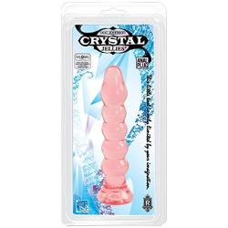 Doc Johnson Crystal Jellies - Ribbed Dildo/Anal Plug - For Beginners - Pink