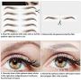 6 Sheets 3D Hair-Like Authentic Eyebrows Eyebrow Transfer Stickers Waterproof Eyebrow Tattoo Stickers Eyebrow Grooming Shaping Makeup Accessories, 60 Pairs (Medium Arch Eyebrow)