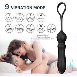 Vibrator Anal Dildo Plug with Penis Ring, Fidech 9 Speeds Silicone Rechargeable Waterproof Prostate Massager Sex Toy Butt Plug for Men, Women and Couples