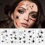 AYRXG 10Sets Halloween Spider Tattoo Halloween Temporary Face Tattoos Stickers Durable Waterproof Creepy Fancy Costume Party Spider Web Stickers AYRXG 10Sets Halloween Spider Tattoo Halloween Temporary Face Tattoos Stickers Durable Waterproof Creepy Fancy Costume Party Spider Web Stickers