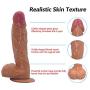 Full 9 Inches Suction Strap On Role Play - Adjustable Wear Relax Rod Soft Big Huge Size Toy - Brown - Youeryuan1.4