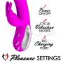LeLuv Rabbit Vibrator Curved G-Spot Tip and Hollow Handle Smooth Silicone Black