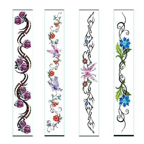 New Belt Belly Button Tattoo Stickers, 4Pcs Temporary Tattoos, Waterproof Tattoo Stickers for Women Girls~ Butterfly Flower Design New Belt Belly Button Tattoo Stickers, 4Pcs Temporary Tattoos, Waterproof Tattoo Stickers for Women Girls~ Butterfly Flower Design