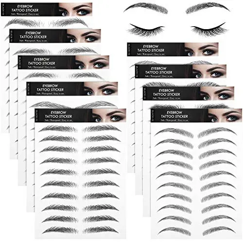 9 Sheets 4D Hair-Like Authentic Eyebrows Waterproof Eyebrow Tattoo Stickers Eyebrow Transfers Stickers Eyebrow Grooming Shaping Sticker for Women Girls Makeup Supplies, 9 Styles 90 Pairs (Black) 9 Sheets 4D Hair-Like Authentic Eyebrows Waterproof Eyebrow Tattoo Stickers Eyebrow Transfers Stickers Eyebrow Grooming Shaping Sticker for Women Girls Makeup Supplies, 9 Styles 90 Pairs (Black)