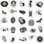 Gothic Stickers for Hydro Flask | 50 PCS | Vinyl Waterproof Stickers for Laptop,Skateboard,Water Bottles,Computer,Phone,Punk Stickers， Cool Stickers Horror, Black and White Stickers(Gothic-50PCS)