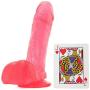 Doc Johnson Crystal Jellies - 7 Inch Realistic Cock With Balls - Strong Suction Cup Base - 7.2 in. Long and 1.7 in. Wide - Dildo, Pink