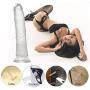Anal Adult Sex Toys for Women G-Spot Realistic Jelly Dildo with Strong Suction Cup Flexible Penis Harness Compatible Confidential Shipment (Color : Clear)