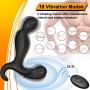Male Vibrating Prostate Massager, 2 Powerful Motors Rechargeable Anal Vibrator with 10 Stimulation Patterns Remote Control Waterproof Butt Plug Anal Sex Toys for Men, Women & Couples
