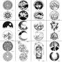 12 Pieces/Lot Mens Fashion Moon Temporary Tattoos Round Totem Fun Sun Wave Magic Tatoos Women Triangle Forest Tattoo Stickers Cover Custom Paste 10x6CM