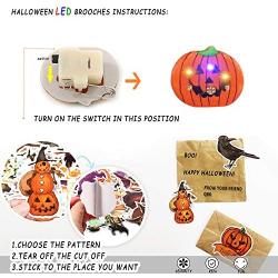 Halloween Stickers(50 Pcs)&Halloween Temporary Tattoos（60 Pcs)&Halloween Led Brooches(12 Pcs) Happy Halloween Decorations,Party Favors, Halloween Class Exchange