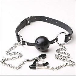 Vimbo Women Body Chains - Entertainment Chain Clip Combination Nipple Clip with Fun Ball - Adjustable Clip with Gray Storage Bag (25.6)