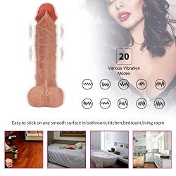 Valentines Day Gift Ď-Dîld`ɔ Powerful Wireless Remote Control Scene Props Vîb-Rát-Or Soft and Flexible Realistic Texture Vibration Couple Casual Toys (Color : Skin Color)