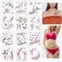 12 Sheets Cherry Blossoms Temporary Tattoo Sticker for Women Body Art in Spring Summer 12 Sheets Cherry Blossoms Temporary Tattoo Sticker for Women Body Art in Spring Summer
