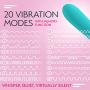 Ultra Bullet Personal Sex Toy Masturbation Device for Women Built-in Function Waterproof Bodysafe Clitoral and Body Massager with 20 Vibration Modes Body Safe Silicone Waterproof (Aqua)