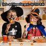 Halloween Stickers(50 Pcs)&Halloween Temporary Tattoos（60 Pcs)&Halloween Led Brooches(12 Pcs) Happy Halloween Decorations,Party Favors, Halloween Class Exchange