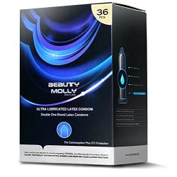 Beauty Molly Series Premium Quality Ultra Lubricated Latex Condoms, 36 Count