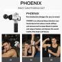 Phoenix Portable Massage Gun,Hand Held Deep Tissue Muscle Massager,Deep Fitness Therapy Body Massage Massager,Cordless Percussion Massager, Relieve Muscle Soreness and Stiffness [US Stock] (Silver)