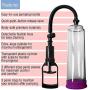 Vacuum Mans Manual Penis Pump with Powerful Suction for Maxium Width with Easy Grip Pump Handle & Includes Free Cock Ring