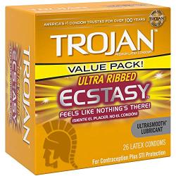 Trojan Condoms Ultra Ribbed Ecstasy Lubricated