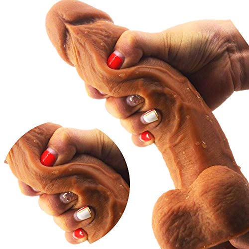 2018 New FAAK FDA Approved Dildo Super Realistic 8.4 Inch Dual Layer Liquid Silicone Bendable Penis with Suction Cup Premium Cock Anal Sex Toys Games for Masturbation Lifelike Sex Toy