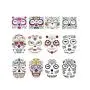 12Pcs Halloween Face Tattoo Stickers Day Of The Dead Makeup Kit Sugar Skull Temporary Face Tattoo for Halloween Masquerade Party, Fashion Floral Skeleton Pattern 12Pcs Halloween Face Tattoo Stickers Day Of The Dead Makeup Kit Sugar Skull Temporary Face Tattoo for Halloween Masquerade Party, Fashion Floral Skeleton Pattern