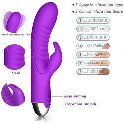 G-spot Rabbit Vibrator, OUREIDA 7-Speed Vibrating Clitoris Stimulator with Flexibly Bendable Head , Rechargeable Viberate Toys for Women or Couples