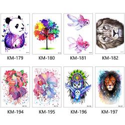 8 Sheets Colorful Fish Panda Owl Temporary Tattoo Sticker Waterproof Long Last Fake Tattoo for Kids Women