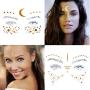 10 Sheets Face Tattoos Sticker, Freckle Sticker and Face Metallic Temporary Tattoo for Women