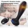 Aixoxo Vibrating Prostate Massager, Waterproof Soft Silicone Anal Vibrators, Powerful Heating Anal Sex Toys Remote Control Rechargeable 10 Frequency Anal Butt Plug for Men Women and Couples (Black)