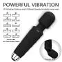 RZWD Wireless Waterproof Electric Wand Massager, Travel Relaxation Massage Tool USB Charging - 20 Times Vibration Mode Relieves Shoulder and Foot Waist Fatigue-Black.