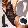 Asdfgh Lifelike Big Monster Waterproof Handsfree Handheld Private Tool for Women Couples, Pleasure Massaging Wand Pleasure (Color : Black)