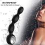 Male Vibrating Prostate Massager Anal Butt Plug with Graduated Beads,Anal Vibrator Prostate Stimulator Rechargeable Waterproof 12 Vibration Modes Bullet Anus Sex Toys for Men Women