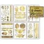 Terra Tattoos Metallic Henna Temporary Tattoos - 75 Gold Temp Tattoos Terra Tattoos Metallic Henna Temporary Tattoos - 75 Gold Temp Tattoos