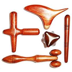 Set 5 Pcs. Reflexology Thai Massage Wooden Stick Hand & Foot Massage Tool Massager Red Wood